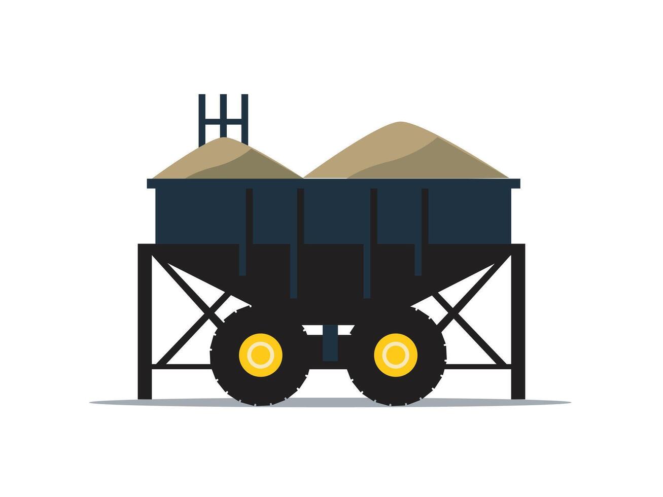 Trailer with sand for agricultural use vector