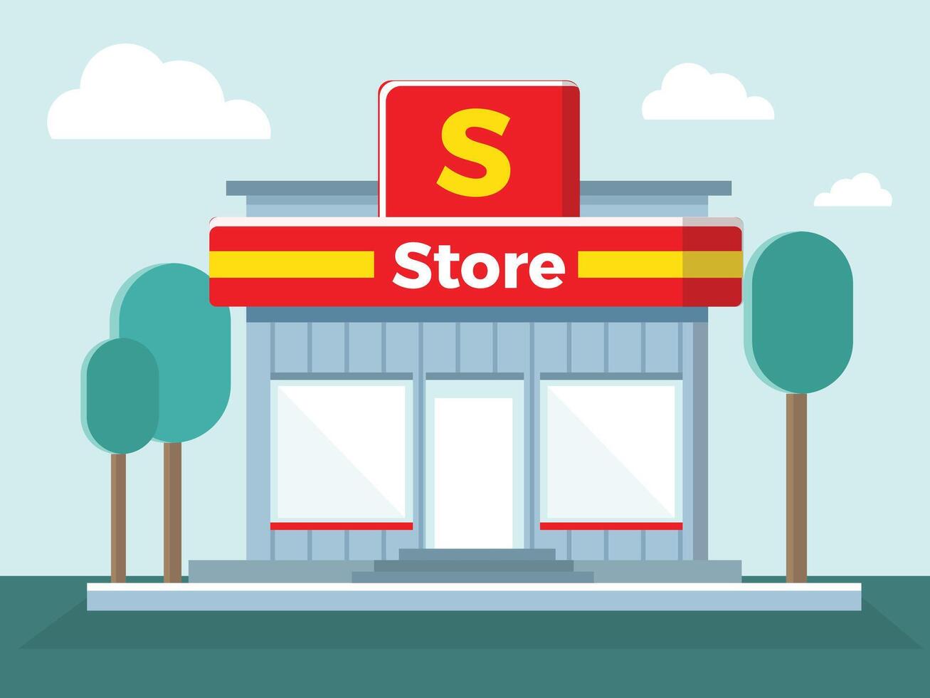 Colorful store front illustration vector