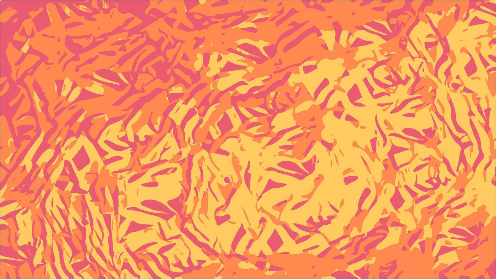 Abstract warm-tone pattern with swirling orange, yellow, and pink forms. Fluid brushstroke-like textures evoke energy, depth, and organic motion. vector
