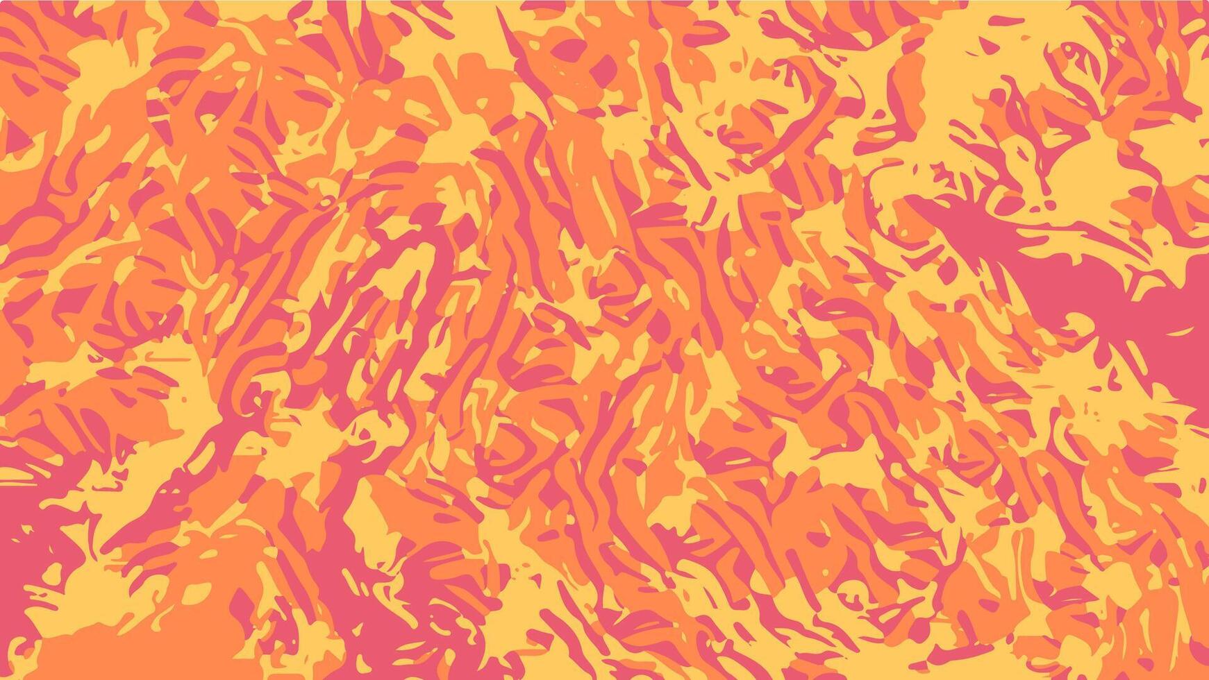 Abstract warm-toned pattern with swirling orange, yellow, and pink forms. Fluid brushstroke-like textures evoke energy, depth, and organic motion. vector