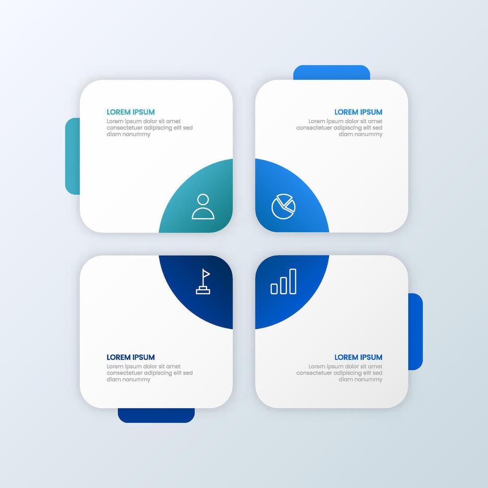 Four-Step Process Infographic with Icons vector