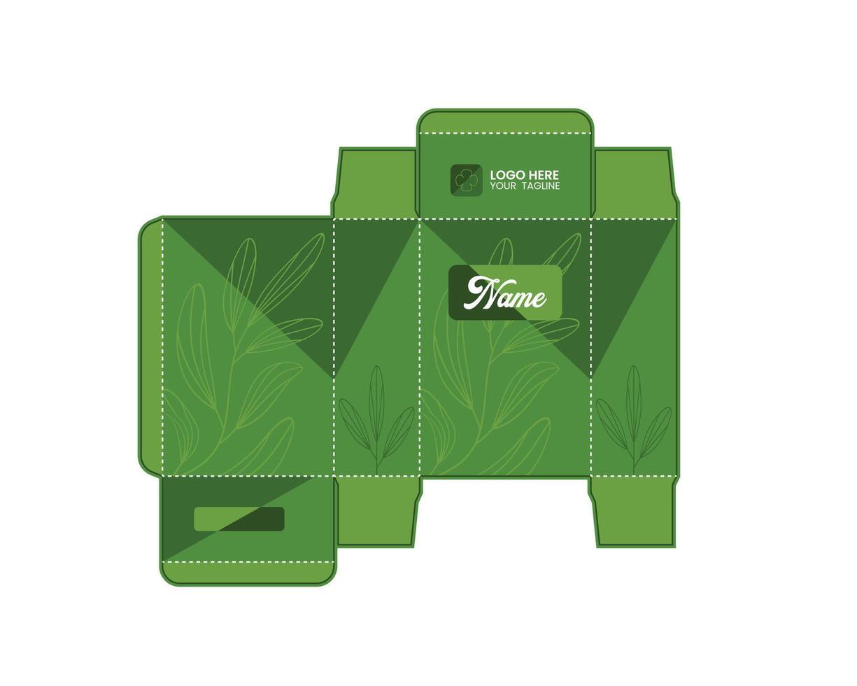 Creative packaging label design doodle mailer box art with leaves and nature inspired patterns vector