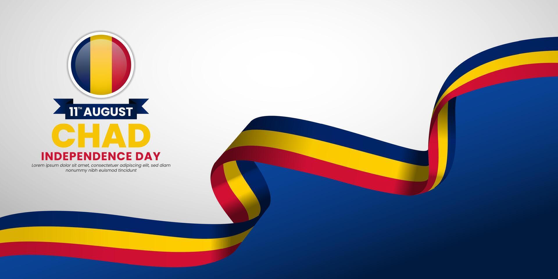 Chad flag for independence day background with blank space area vector