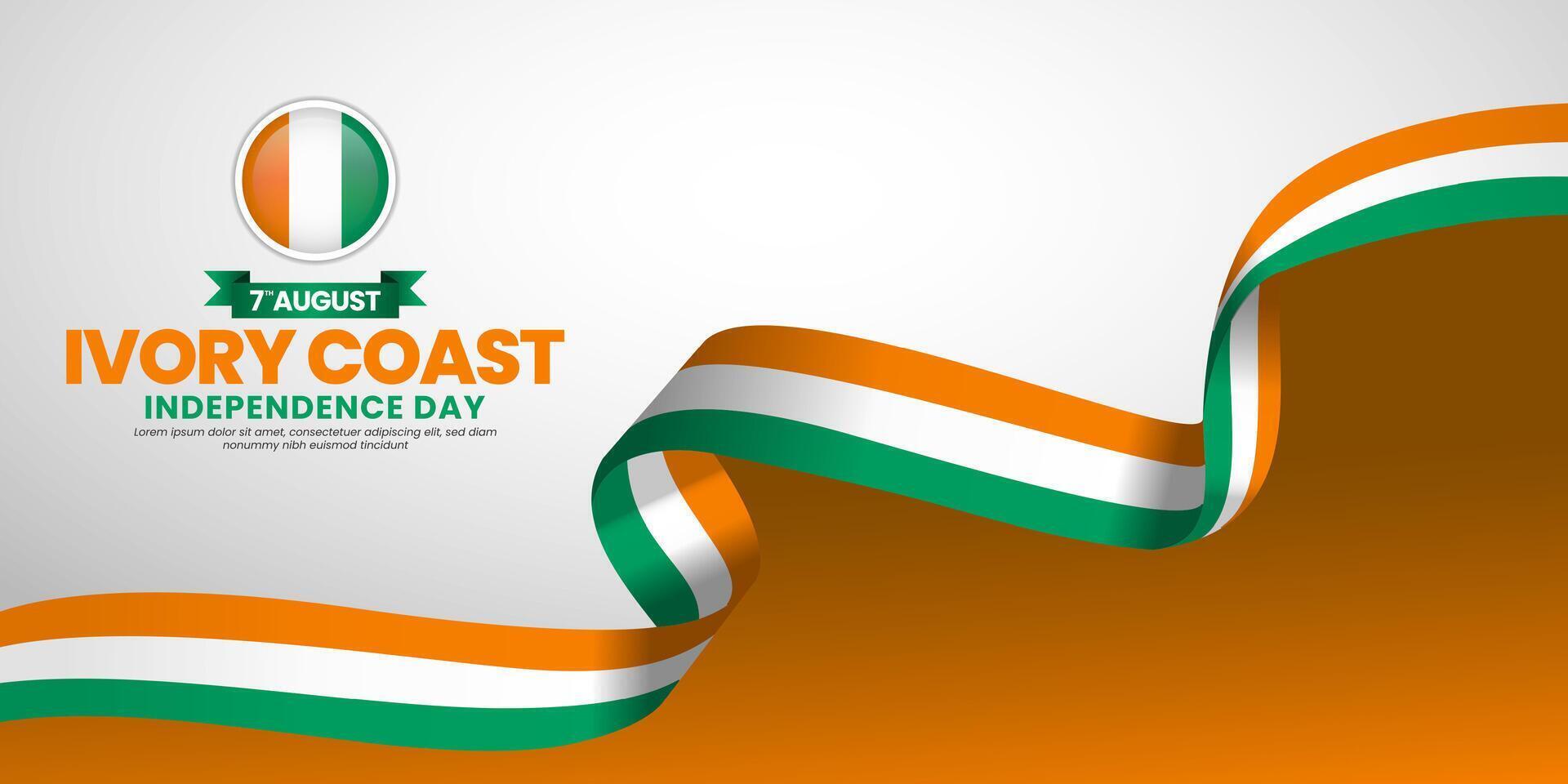 ivory coast flag for independence day background with blank space area vector