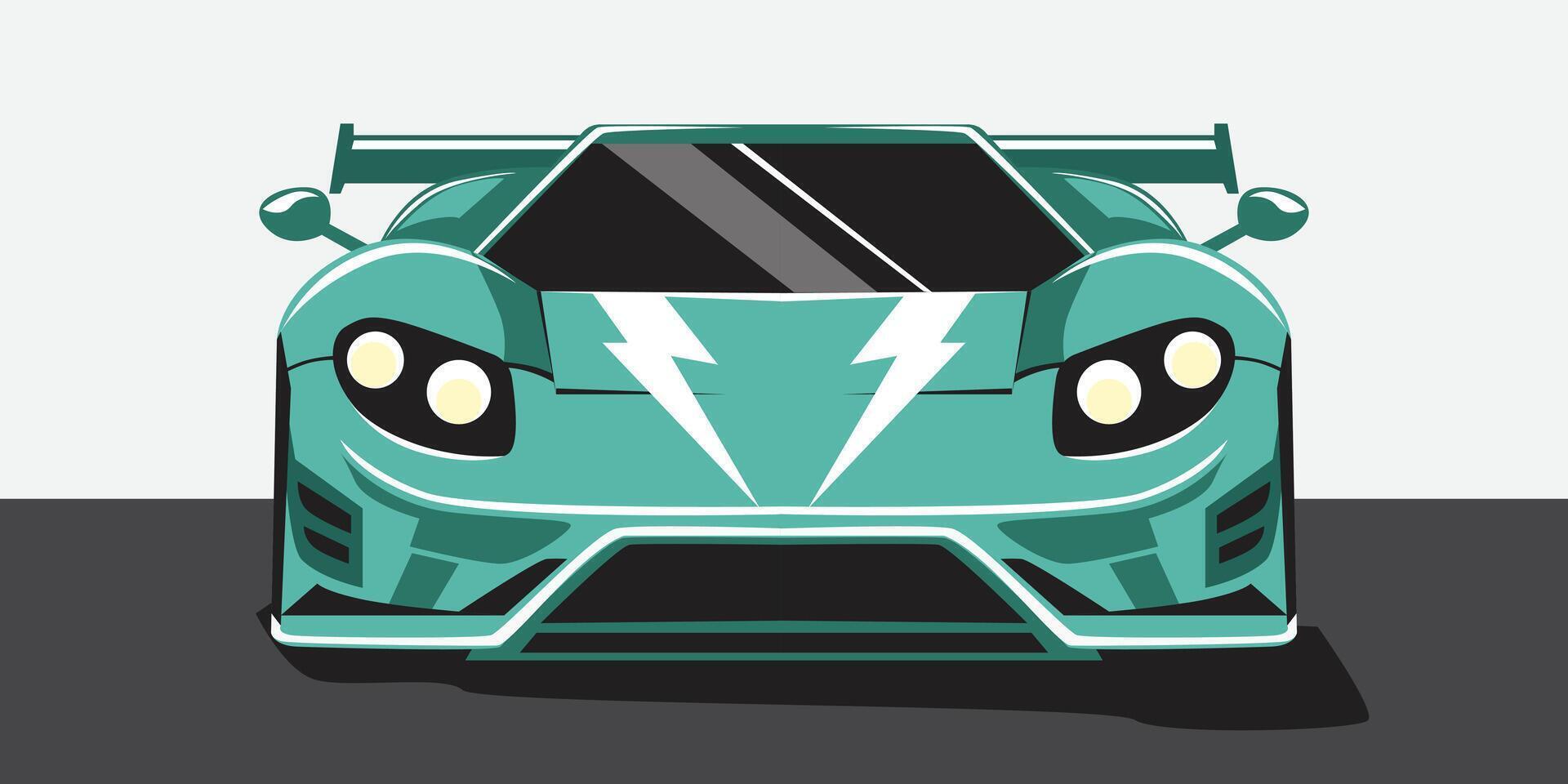 racing car illustration, tosca sports car facing forward vector