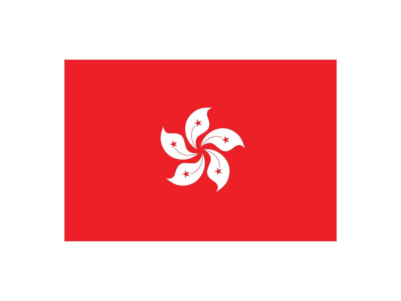 Hongkong flag on isolated white background vector