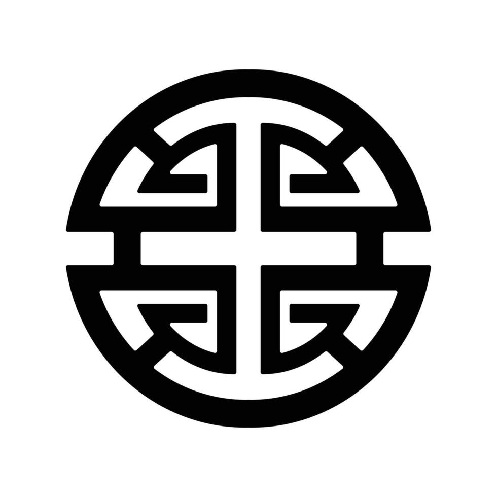illustration lu sign and symbol of chinese folk religion, , silhouette vector