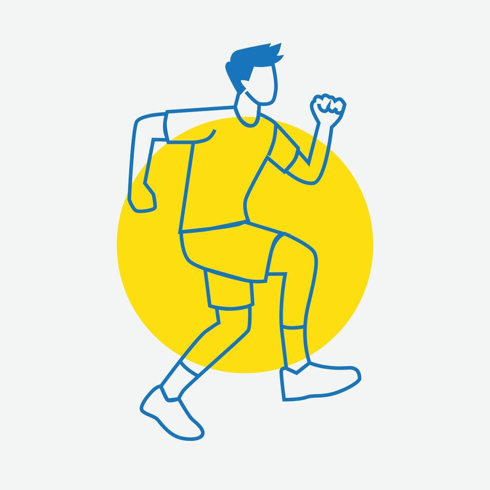 minimalist running ports with outline style vector
