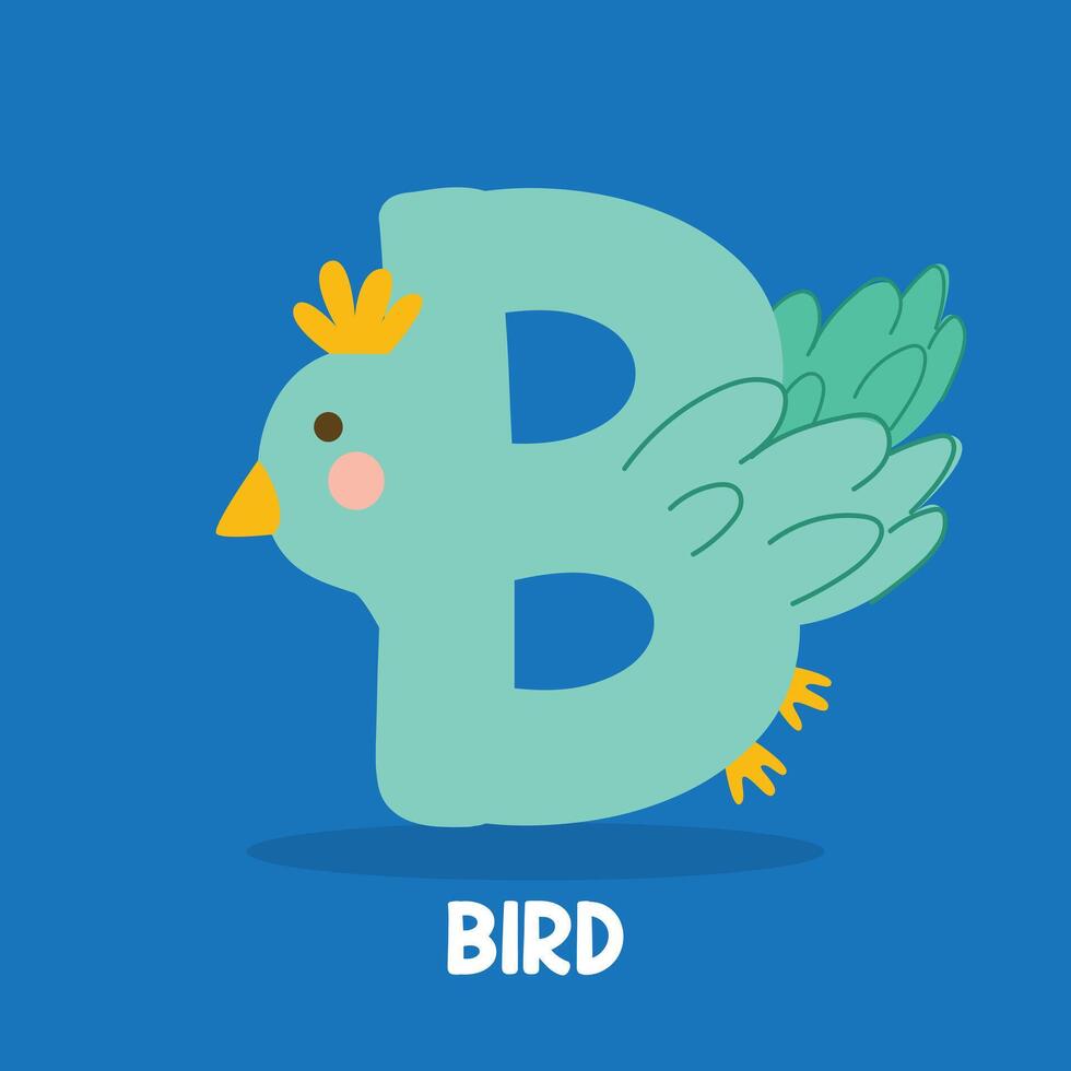 Bird illustration representing the letter B vector