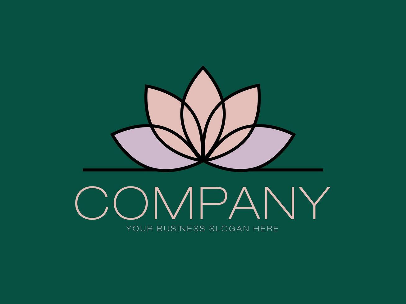 Modern Lotus Line Art Logo for Natural Organic Business vector
