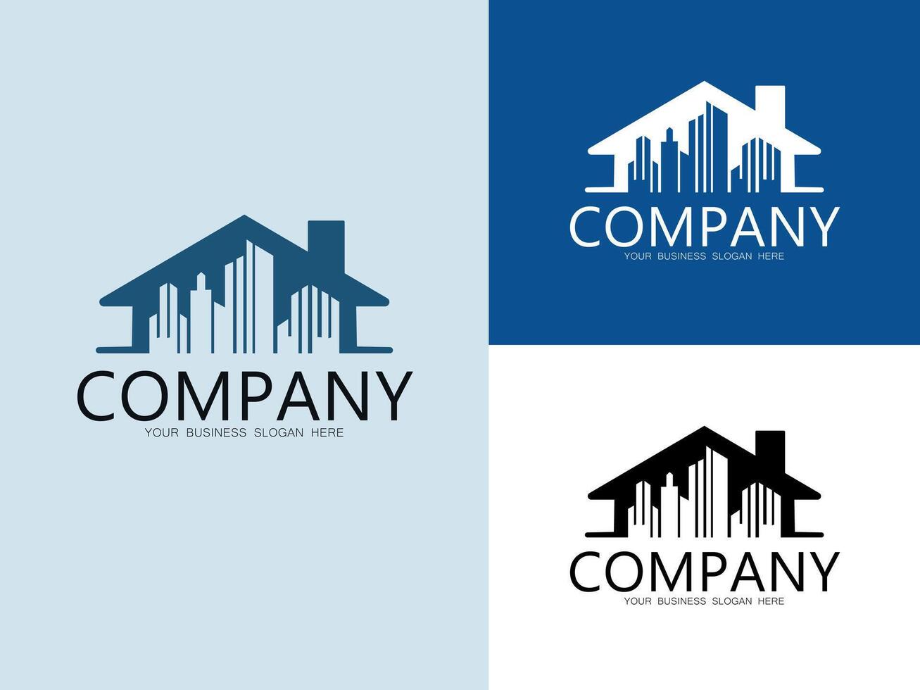 Elegant House Property Logo Design Templates vector