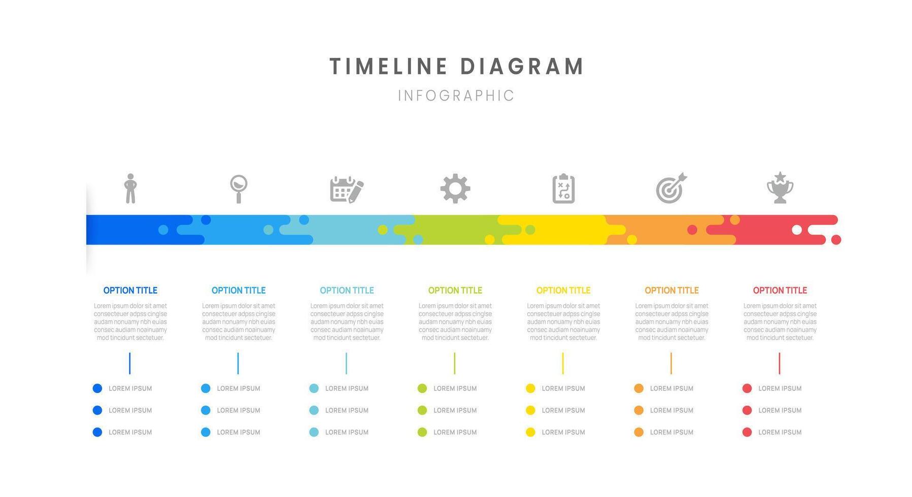 Business roadmap timeline infographic with 7 milestones elements, diagram, icon. vector