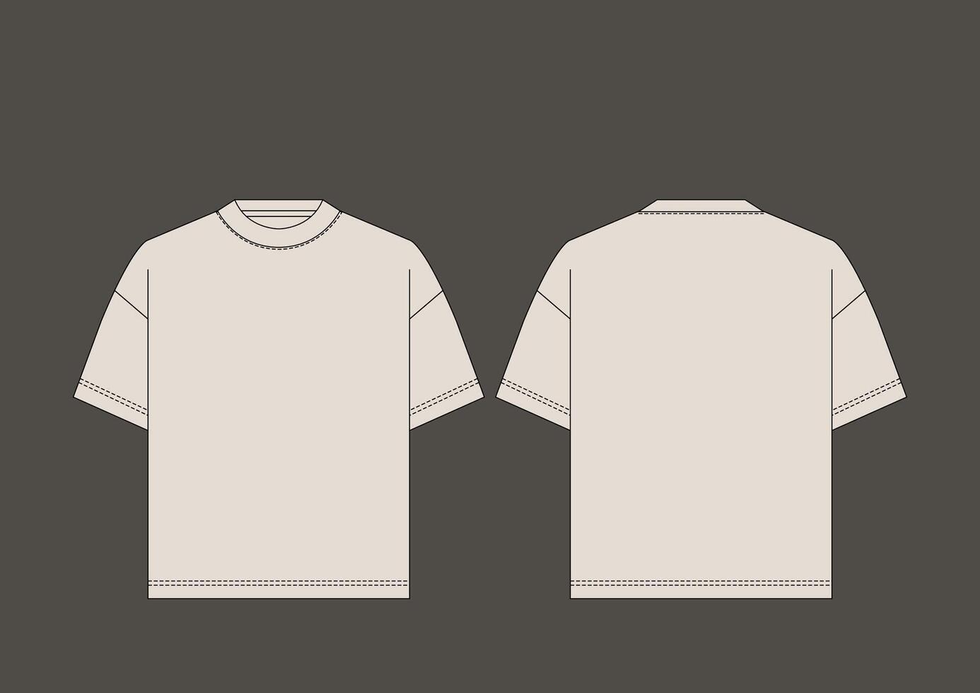 Over sized tee Art Illustration vector
