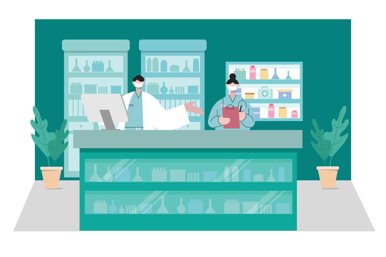 Medical pharmacy Art Illustration vector