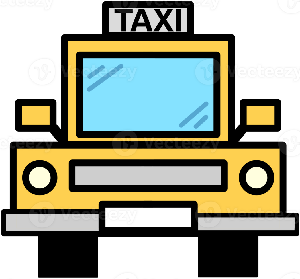 Yellow taxi illustration, car, automobile, vehicle png