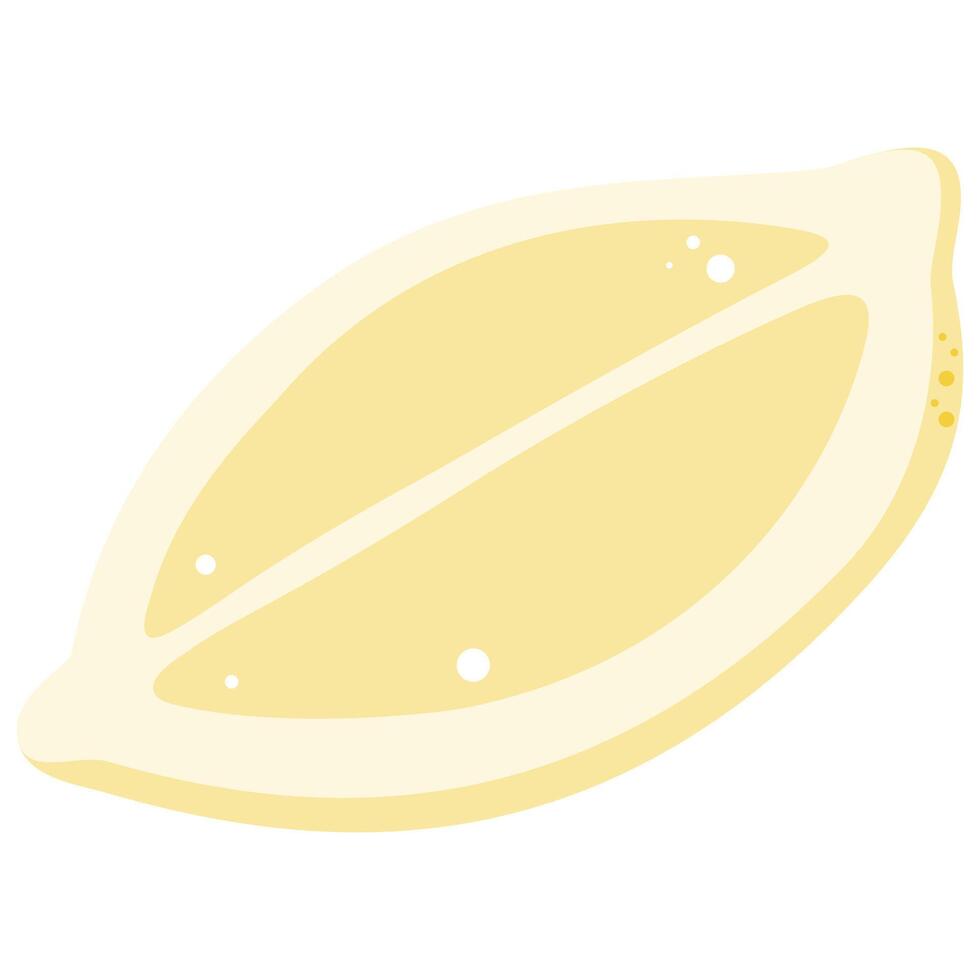Simple illustration of a half-cut yellow lemon, ideal for healthy food, drinks, and cooking concepts. vector