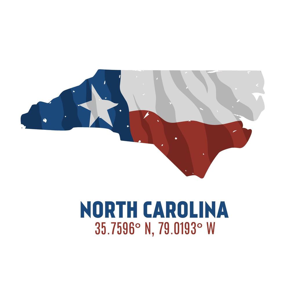 North Carolina Grunge Map Design Perfect for Print, Badge, etc vector