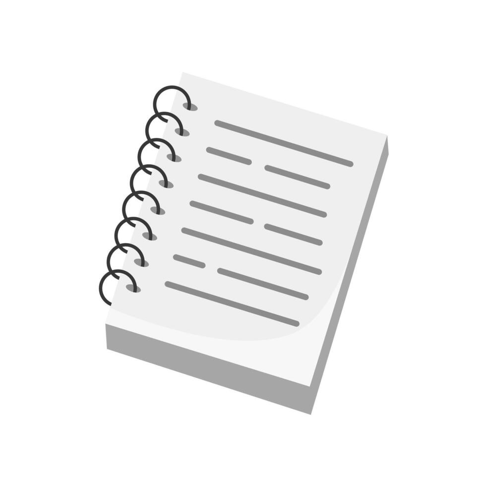 Copy book, note book icon isolated on white background. Spiral notebook. Back to school. Office supplies vector