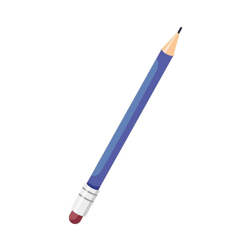 Pencil icon. Flat design. Office supplies illustration isolated on white background. Writing tool, sign business concept. Back to school vector