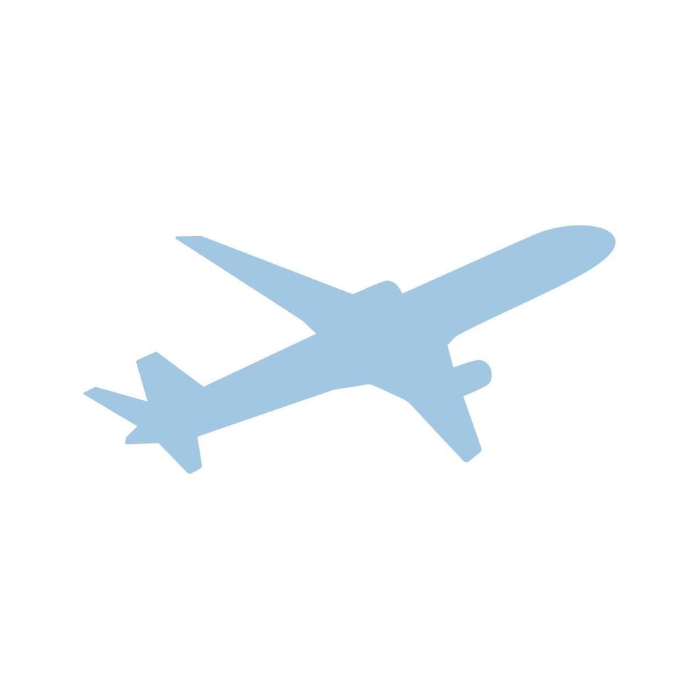 Airplane silhouette. Flat design icon. Travel destinations, air transportation concept. Departures icon. Aviation sign. vector
