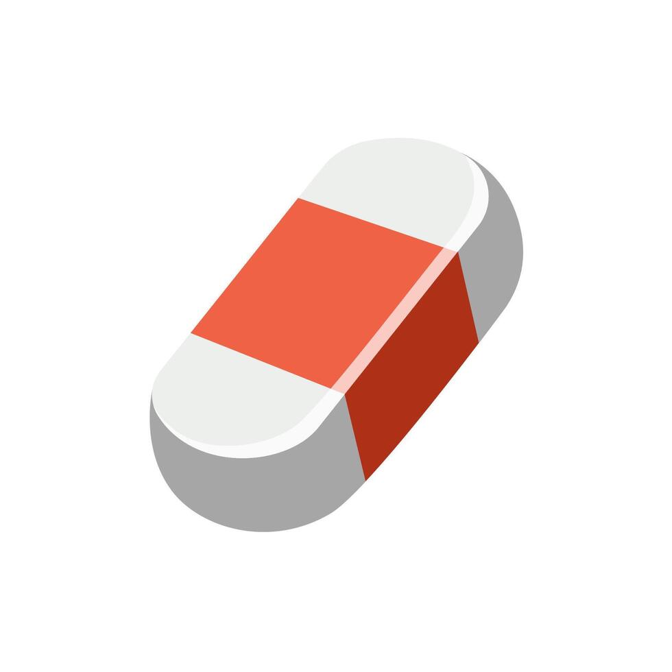 Eraser. Back to school. Cartoon style isolated on white background. Flat design vector