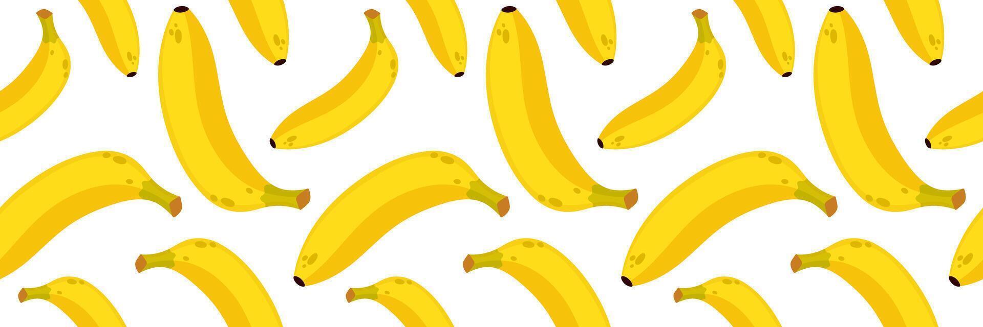 Juicy seamless pattern with ripe bananas. For summer backgrounds, food packaging, fabric prints vector