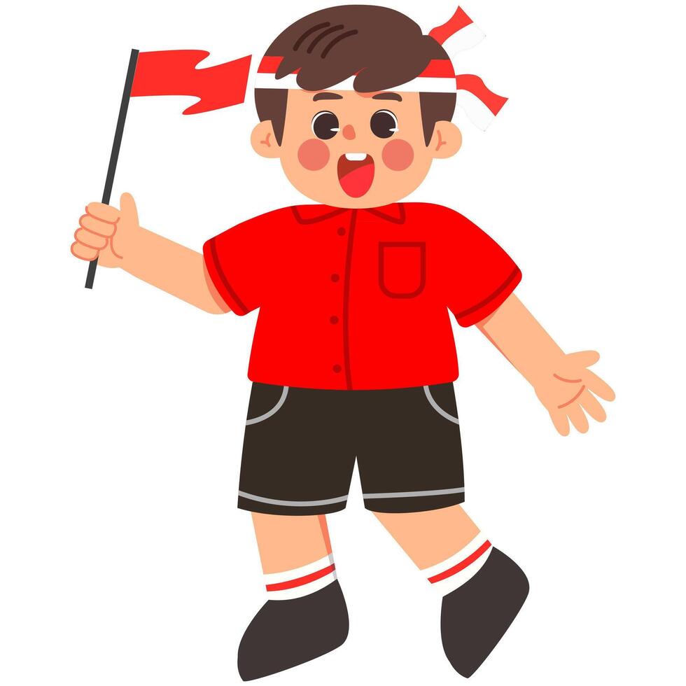 Little Flag Waver Kids Illustrations vector