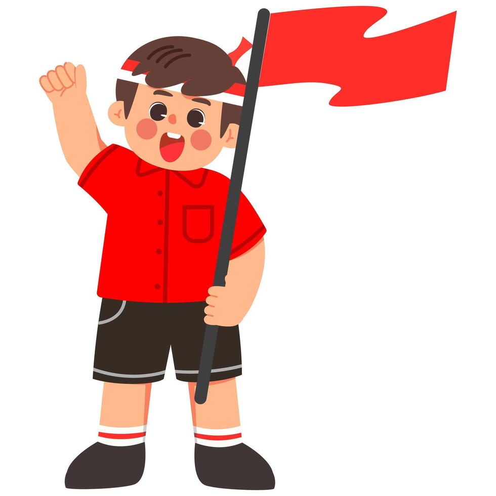 Proud Flag Holder Kids Illustrations vector