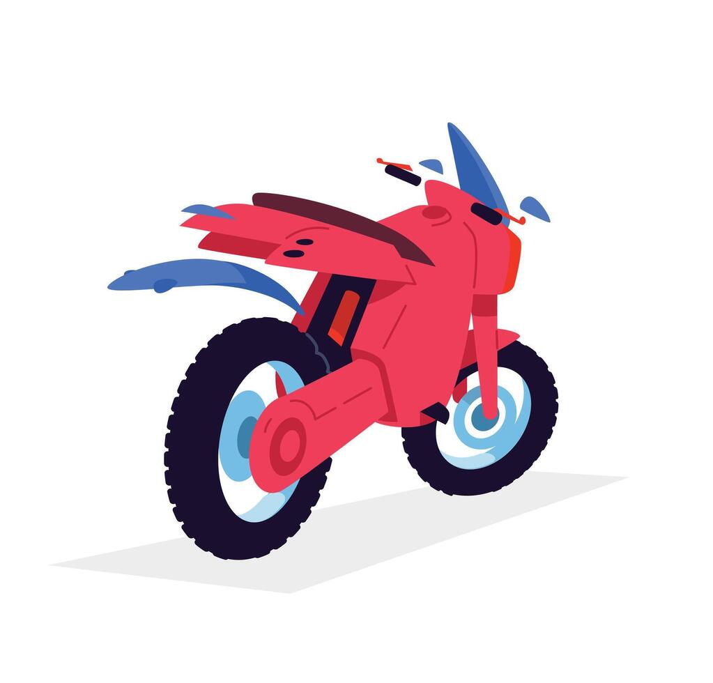 Illustration of a red motorcycle in the enduro style. A bike without a motorbike. . An image for design projects and websites. vector