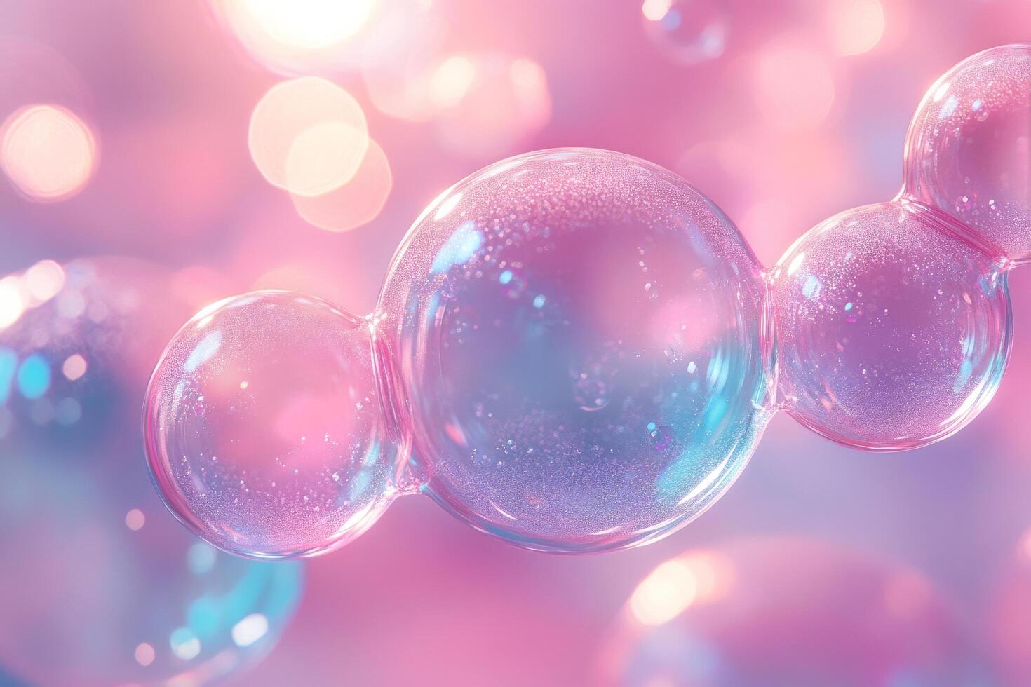 Bubbles Floating Against a Colorful Blurred Background at Sunset photo