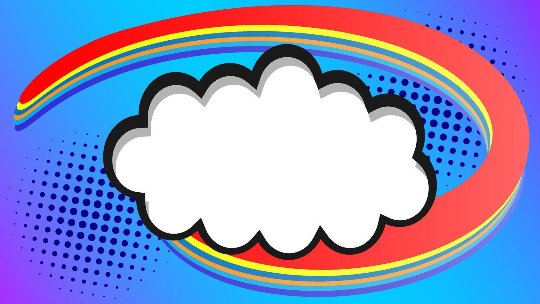 Abstract creative concept comic pop art style blank, layout template with clouds and isolated dots background. empty speech bubble, illustration halftone book design vector
