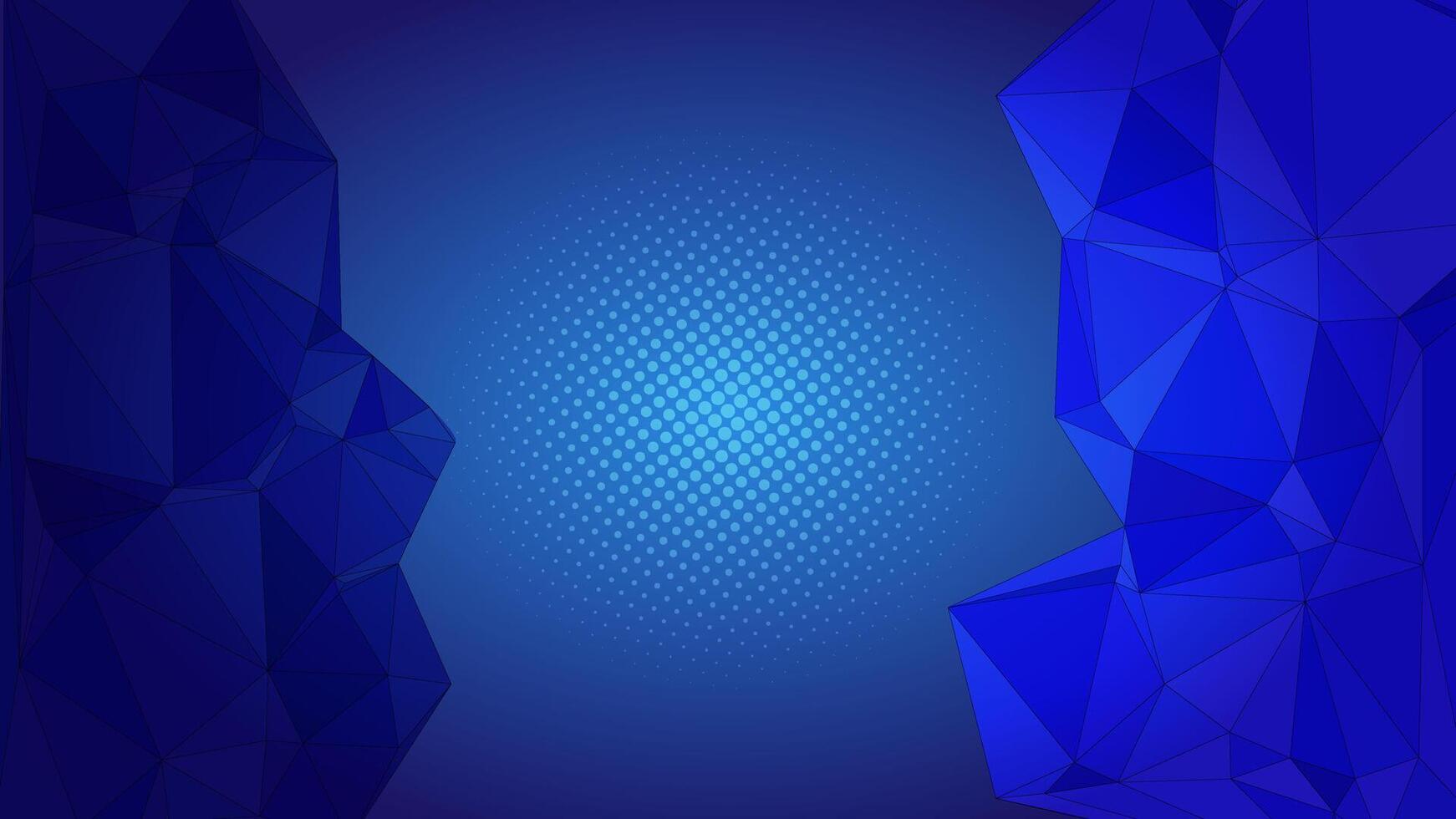 Abstract prismatic blue background with ice crystals diamond, gems, triangle shape pattern element and space text for wallpaper, banner, event, flyer, cover vector