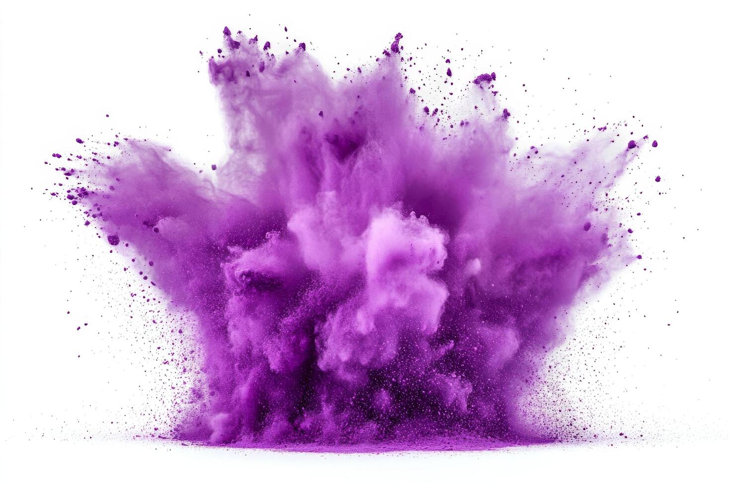 Vibrant Purple Powder Explosion Creates a Stunning Cloud of Color in Bright Background photo