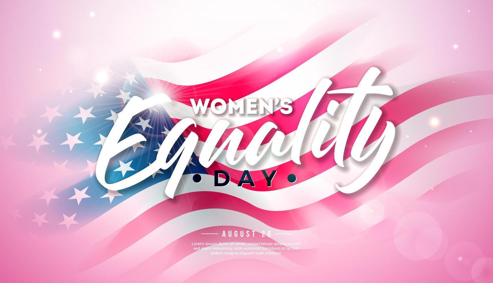 Women's Equality Day banner with American flag vector