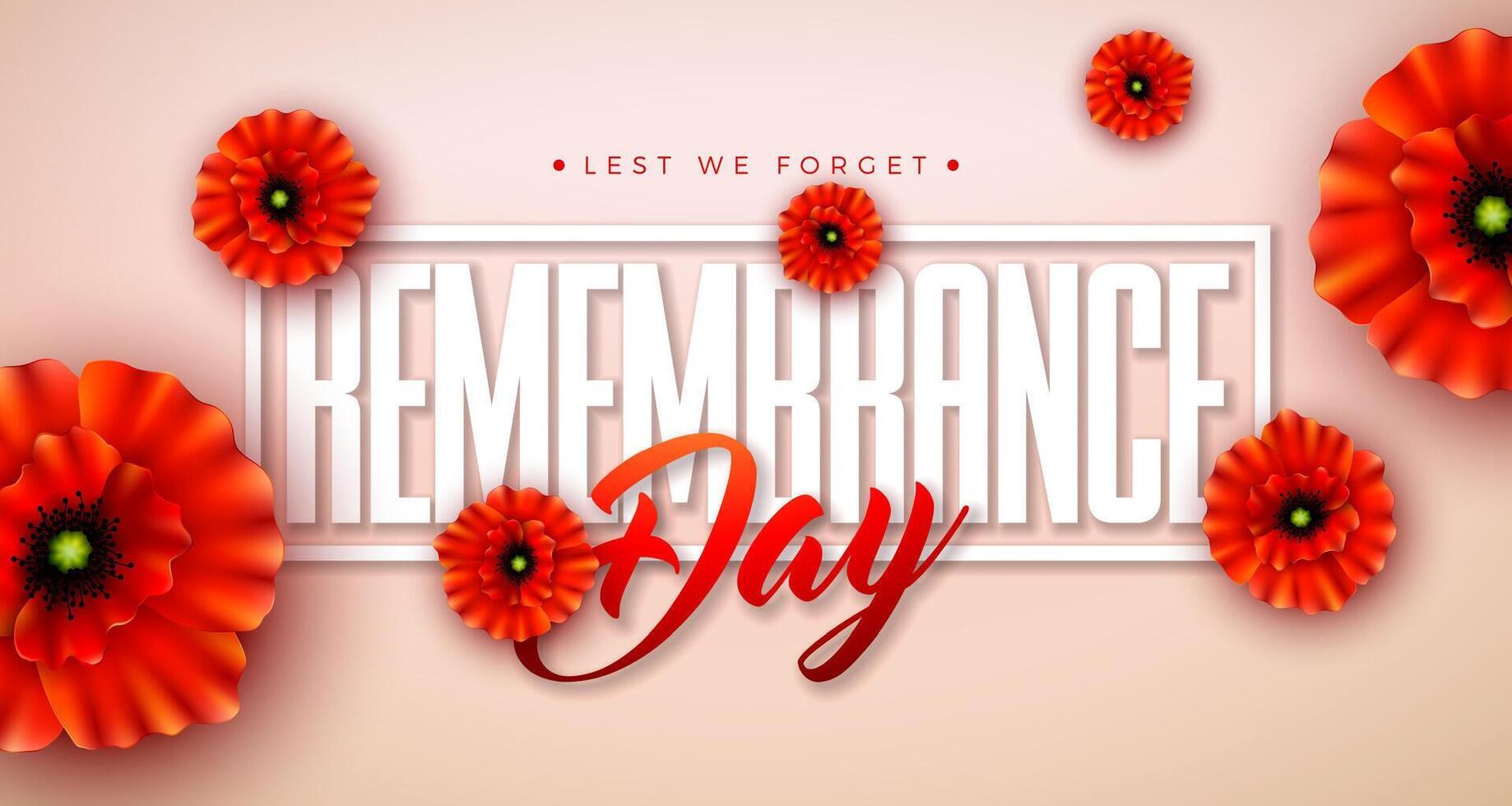 Vibrant poppies for Remembrance Day vector