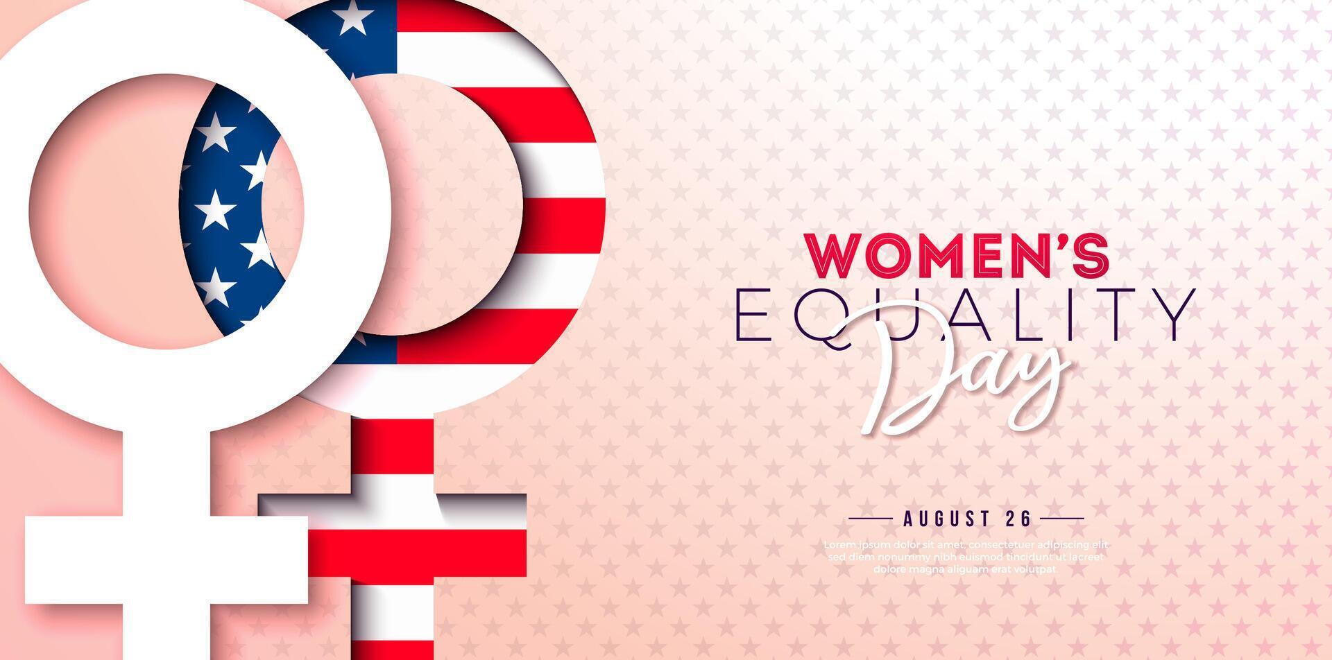 Women's Equality Day graphic with symbols vector