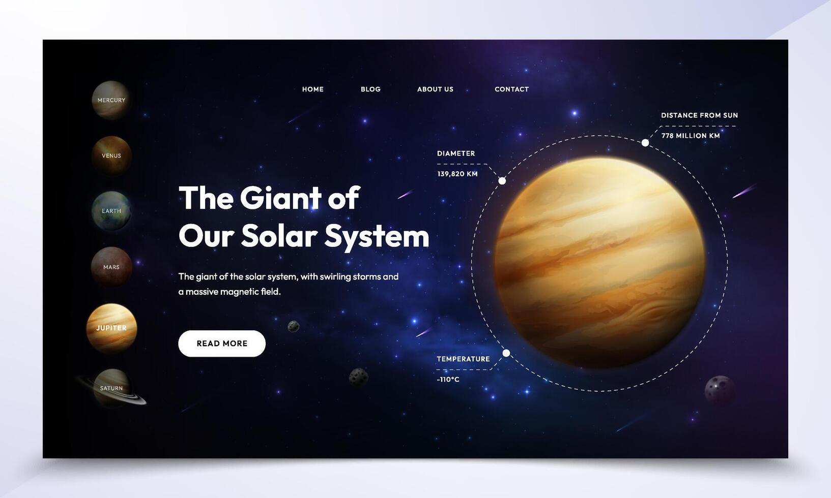 Jupiter, the giant planet of solar system vector