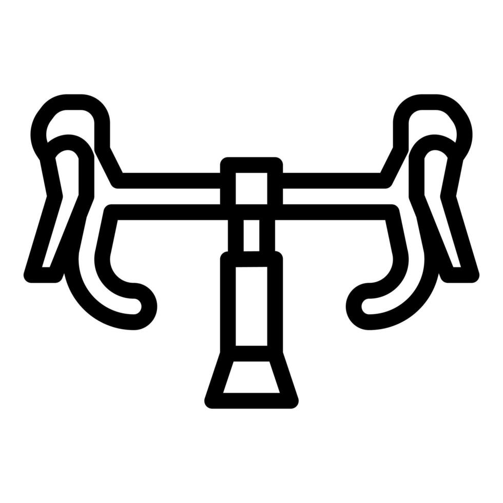 Single bicycle part of handle bar icon line style clean outline vector