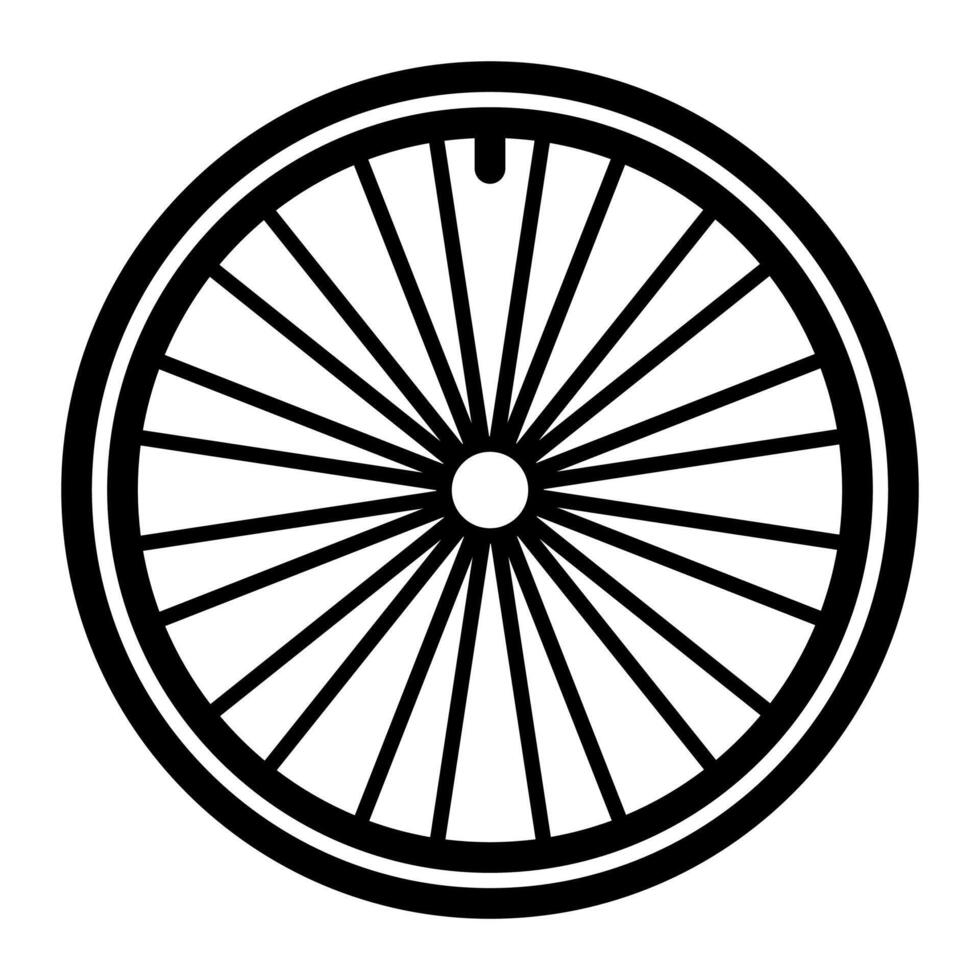 Single bicycle part of wheel icon line style clean outline vector