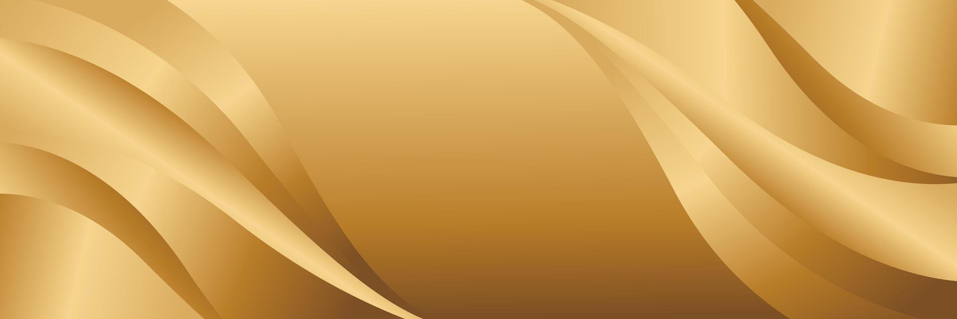 Elegant gold metallic wave design, banner background vector