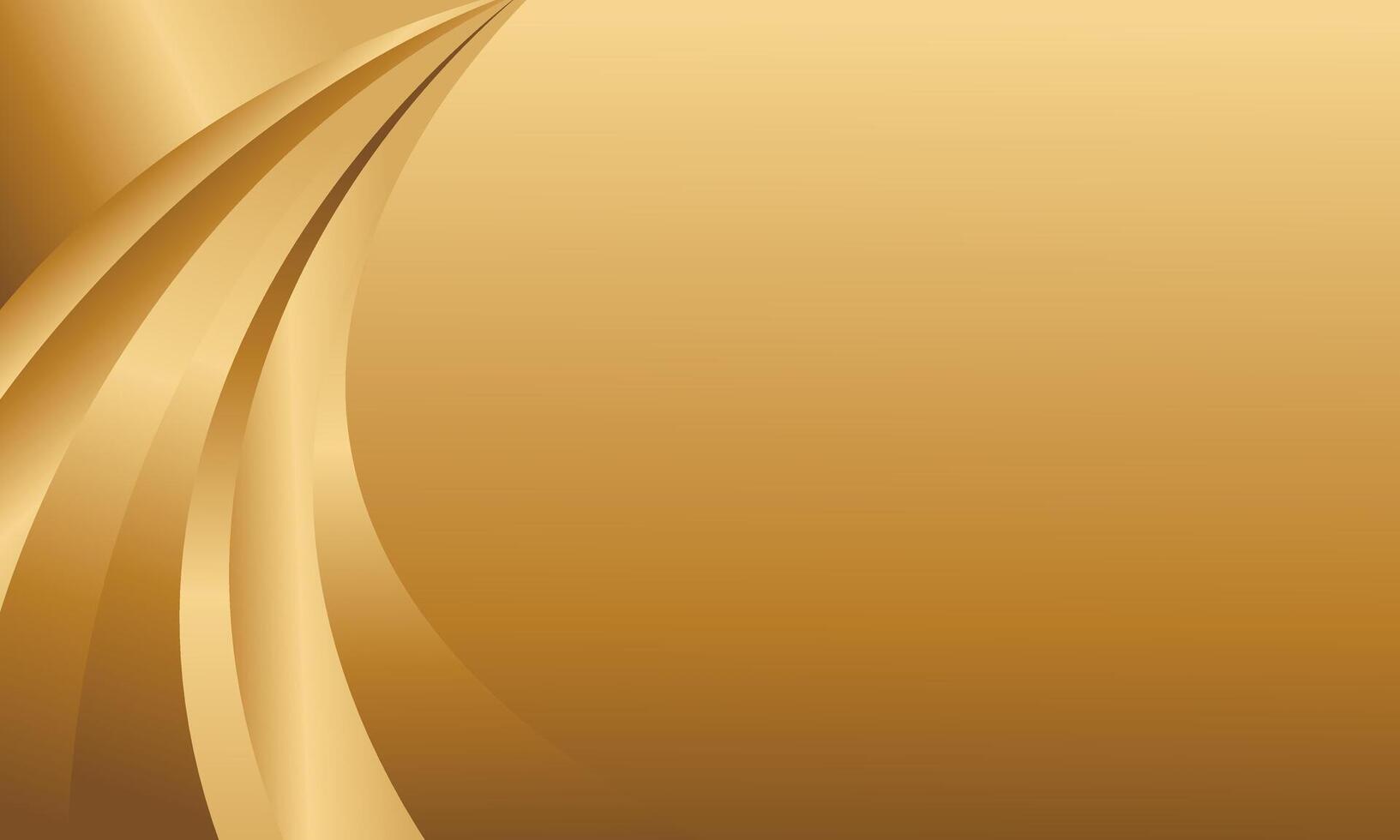 Minimalist golden curve background, metallic design style vector