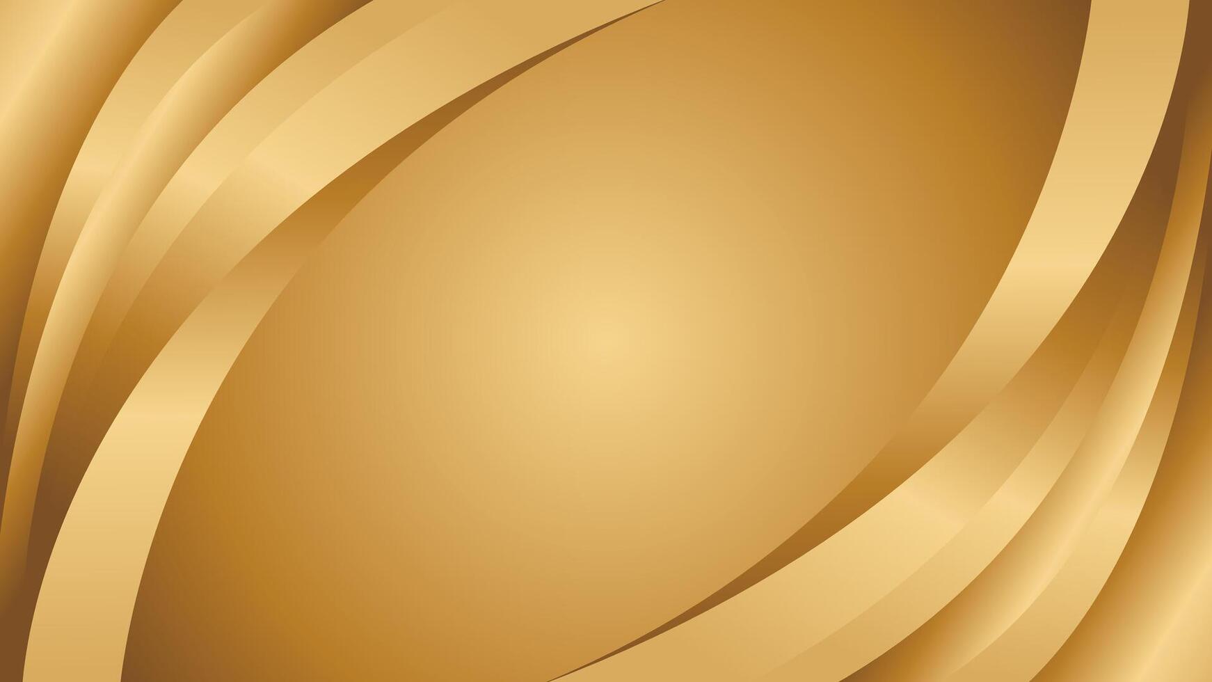 Modern gold abstract curve background with metallic effect vector