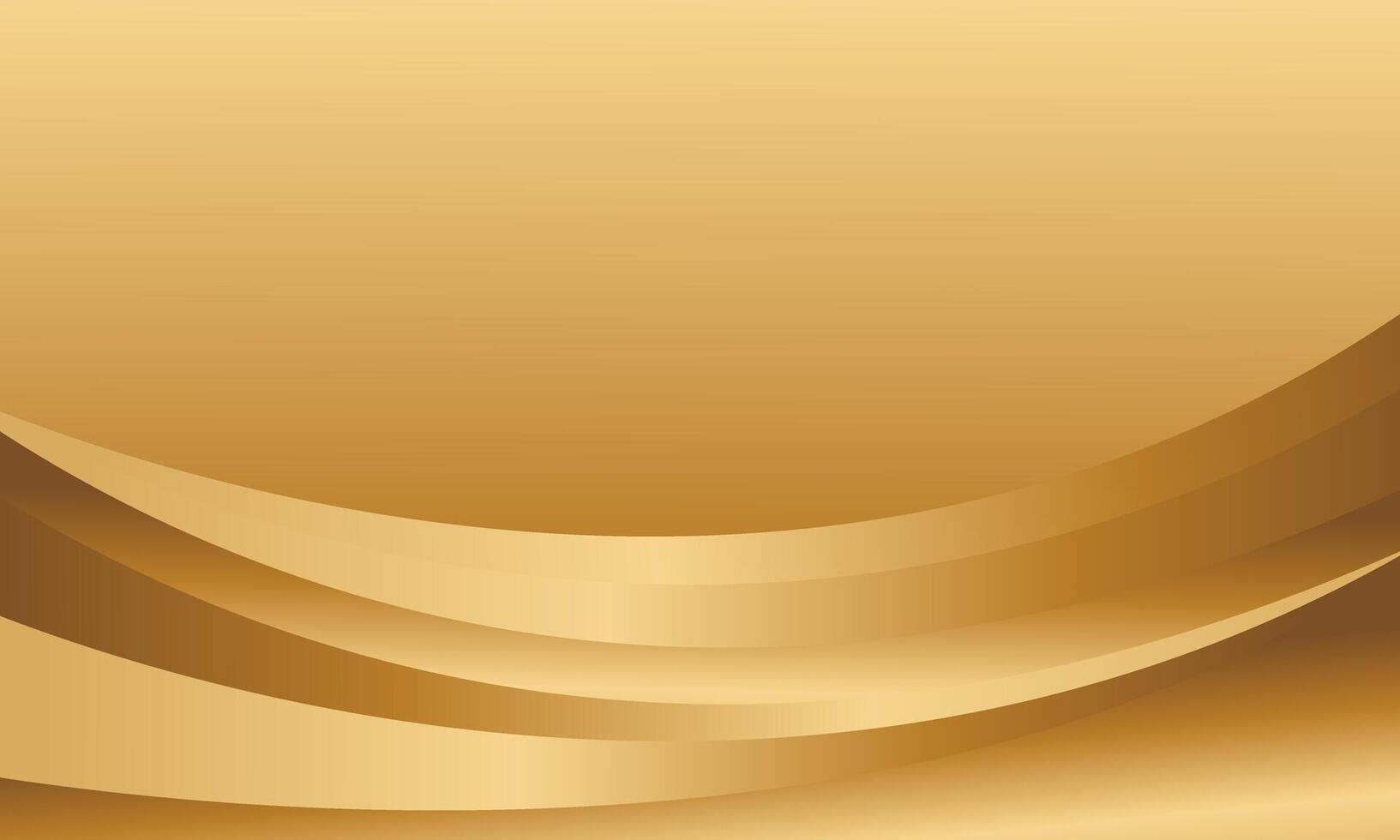Elegant abstract golden metallic background with luxurious curved design vector