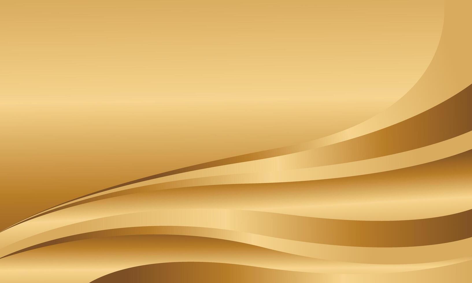 Modern Golden metallic background with luxurious wave design vector