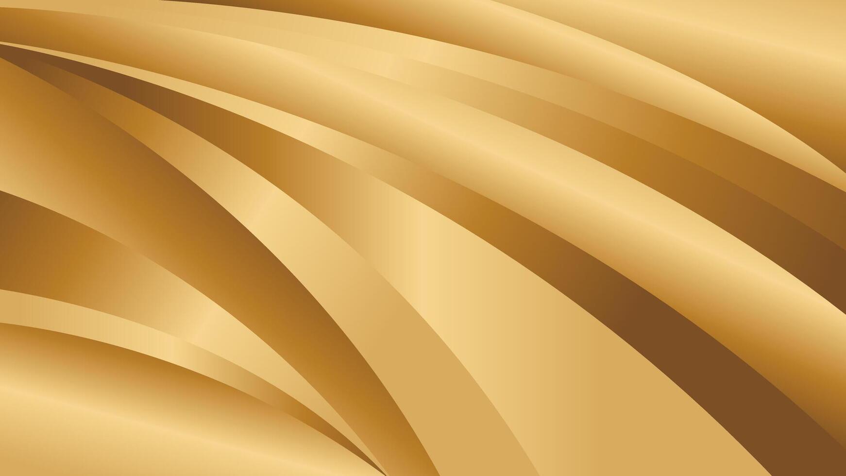 Abstract elegant gold curve background, metallic design style vector