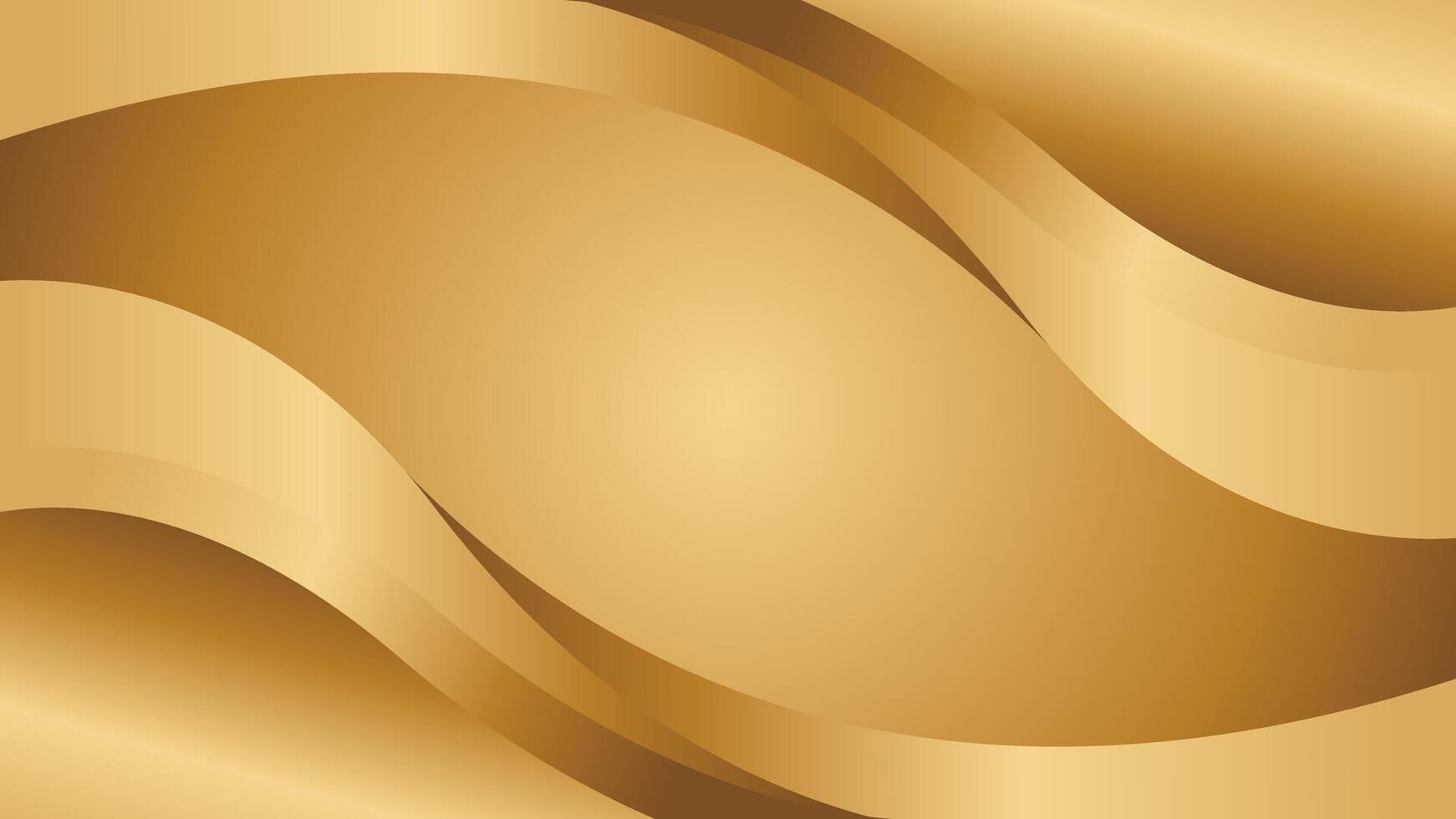 Abstract golden metallic background. Luxurious wave design vector