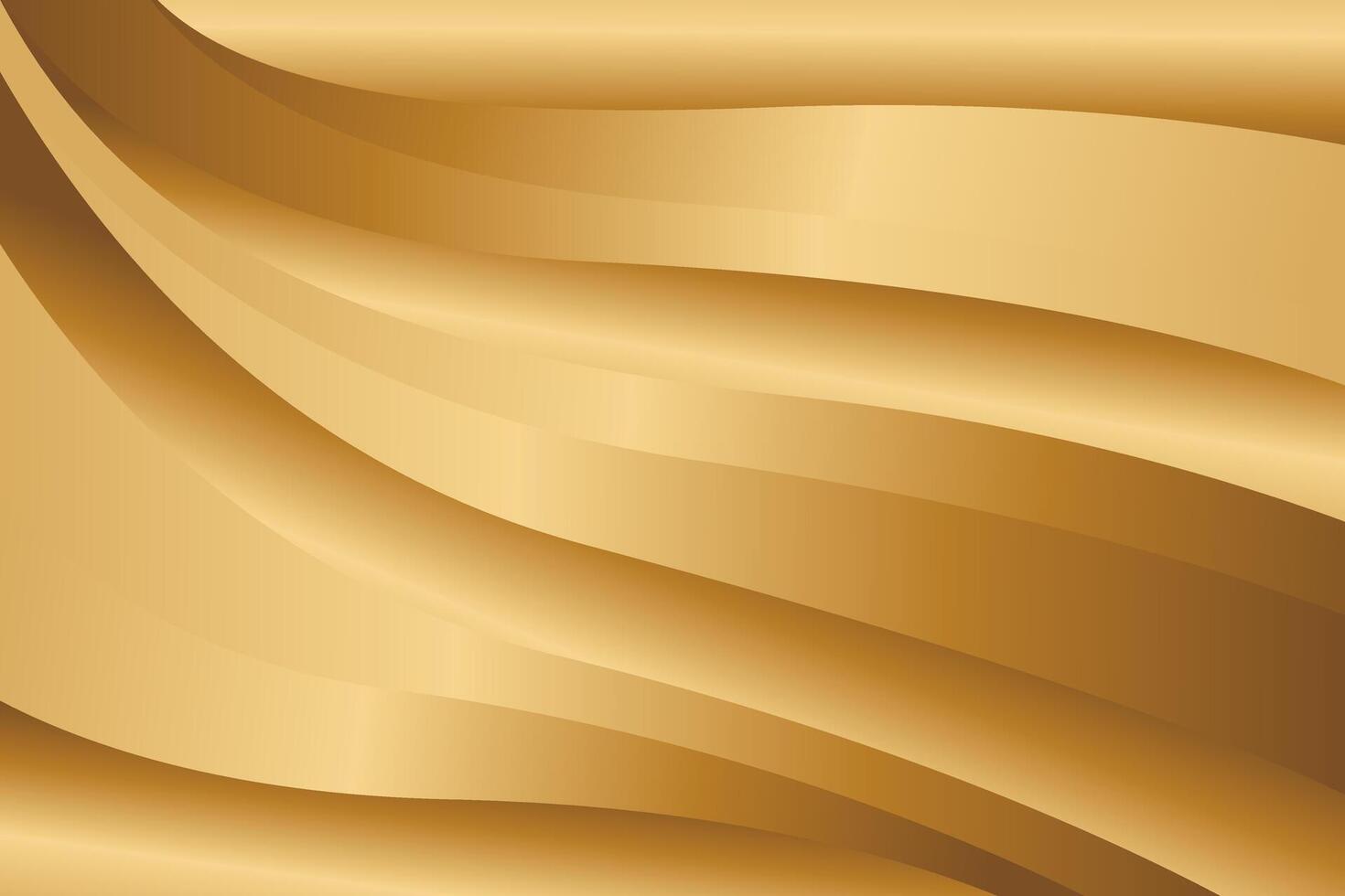 Modern gold abstract wave background with metallic effect vector
