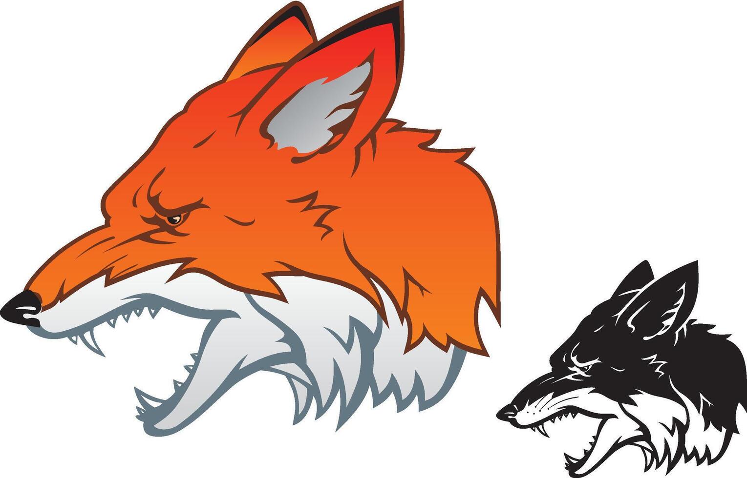 Fox Fury Head Mascot vector
