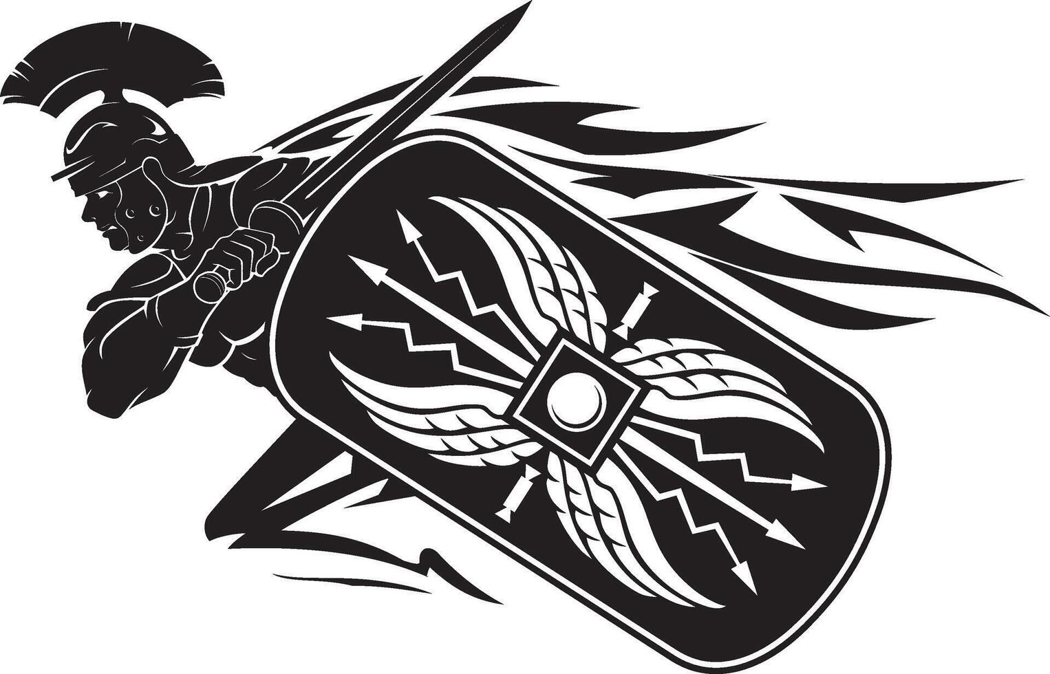 Charging Roman Centurion Abstract vector