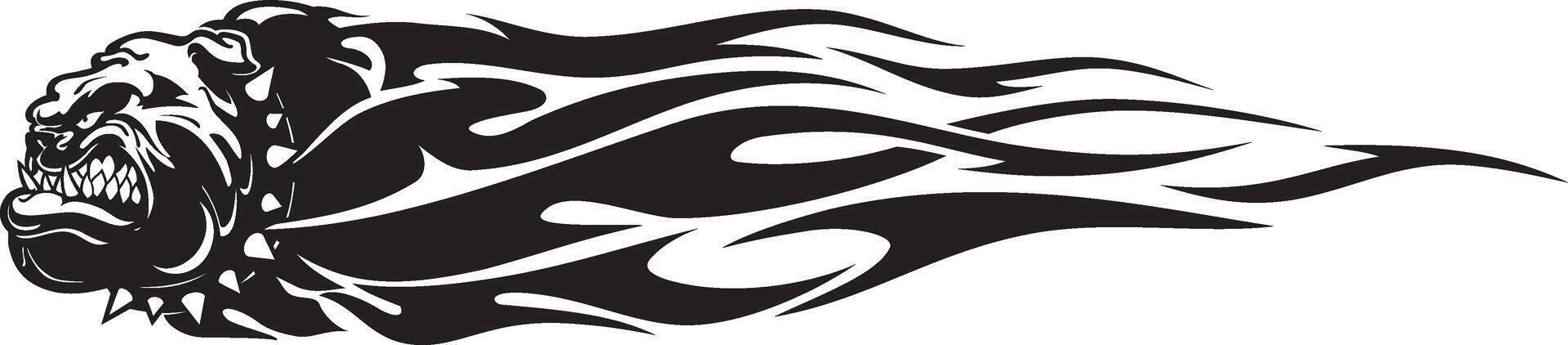 Bull Dog Head, Abstract Flame vector
